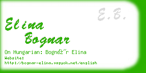 elina bognar business card